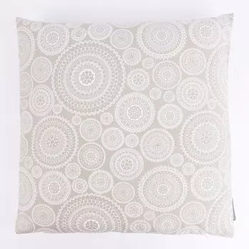 КРАСИВАЯ ЖИЗНЬ. Чехол на подушку Мандала круги натуральный белый 40х40см Schner-Leben