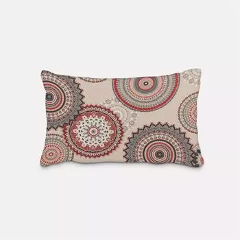 КРАСИВАЯ ЖИЗНЬ. Чехол на подушку мандалы натуральный красный разные размеры размер 40х60см (ВхШ) размер 40х60см (ВхШ) Schner-Leben