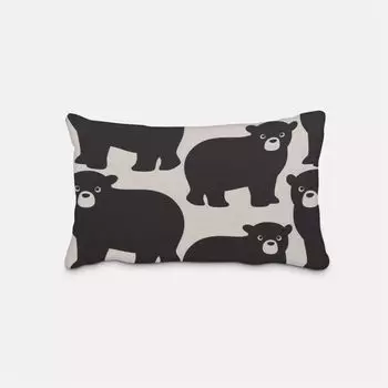 КРАСИВАЯ ЖИЗНЬ. Чехол на подушку медведь полупанама белый черный размер 60х80см (ВхШ) размер 60х80см (ВхШ) Schner-Leben