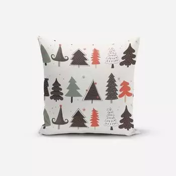 КРАСИВАЯ ЖИЗНЬ. Чехол на подушку Merry Christmas Christmas Tree экрю черный размер 50х50см (ВхШ) размер 50х50см (ВхШ) Schner-Leben