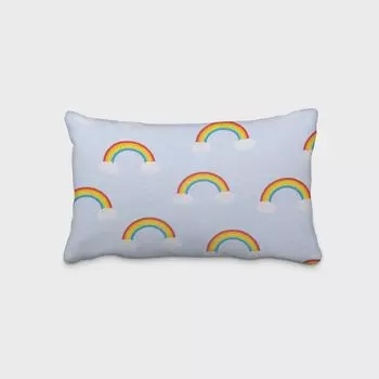 КРАСИВАЯ ЖИЗНЬ. Чехол на подушку облака радуга светло-голубой разноцветный размер 60х80см (ВхШ) размер 60х80см (ВхШ) Schner-Leben