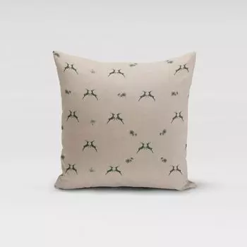 КРАСИВАЯ ЖИЗНЬ. Чехол на подушку олень эдельвейс натуральный зеленый разные размеры размер 80х80см (ВхШ) размер 80х80см (ВхШ) Schner-Leben