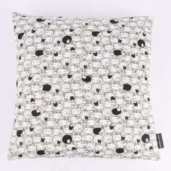 КРАСИВАЯ ЖИЗНЬ. Чехол на подушку овца овца натуральный белый черный 50х50 Schner-Leben