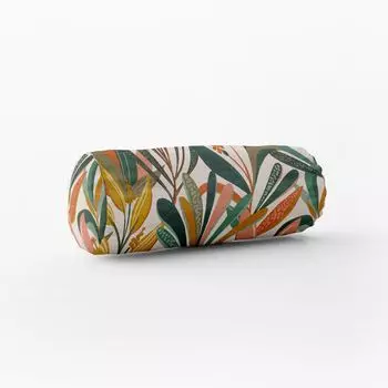 КРАСИВАЯ ЖИЗНЬ. Чехол на подушку Pengari экзотические листья белый разноцветный размер 15x40см (xW) валик для шеи 15x40см (xW) размер валик для шеи Schner-Leben