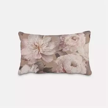 КРАСИВАЯ ЖИЗНЬ. Чехол на подушку пионы лепестки роз серо-бежевый розовый размер 60х80см (ВхШ) размер 60х80см (ВхШ) Schner-Leben