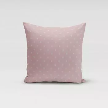 КРАСИВАЯ ЖИЗНЬ. Чехол на подушку полный стоп в горошек, карамельно-розовый, белый, размер 80x80см (ВxШ) Размер 80x80см (ВxШ) Schner-Leben