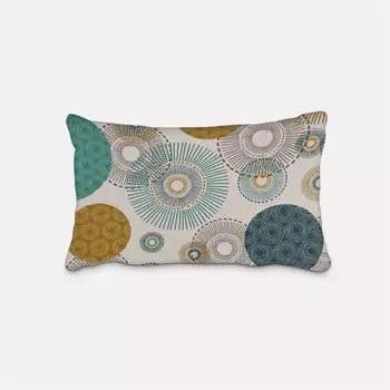 КРАСИВАЯ ЖИЗНЬ. Чехол на подушку полуальварес круги орнамент натуральный синий размер г 60х80см (ВхШ) размер 60х80см (ВхШ) Schner-Leben