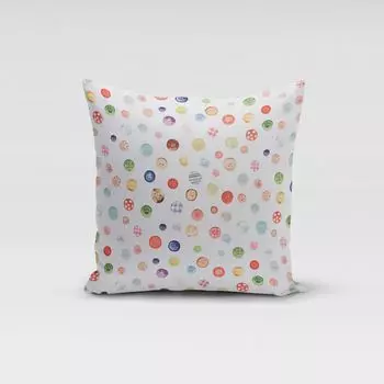 КРАСИВАЯ ЖИЗНЬ. Чехол на подушку, пуговицы с цифровым принтом, цвета экрю, разные размеры, размер 80x80см (ВxШ) 80x80см (ВxШ) Schner-Leben