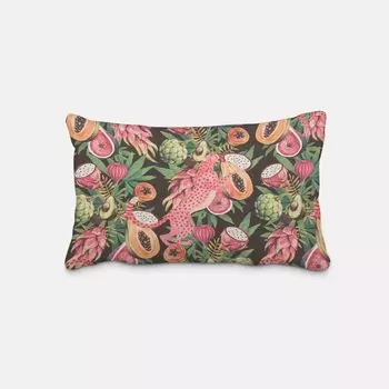 КРАСИВАЯ ЖИЗНЬ. Чехол на подушку ягуар фрукты черный разноцветный разные размеры размер 40х60см (ВхШ) размер 40х60см (ВхШ) Schner-Leben