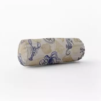 КРАСИВАЯ ЖИЗНЬ. Чехол на подушку, раковины морских крабовых якорей для улицы, натуральный размер 15x40 см (xW), рулон шеи, размер рулона шеи 15x40 см (xW), размер рулона шеи Schner-Leben