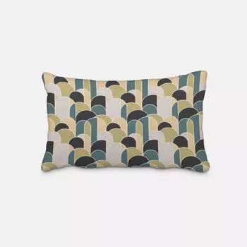 КРАСИВАЯ ЖИЗНЬ. Чехол на подушку ретро формы геометрия зеленый бирюзовый черный размер 60х80см (ВхШ) размер 60х80см (ВхШ) Schner-Leben