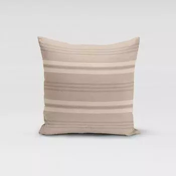 КРАСИВАЯ ЖИЗНЬ. Чехол на подушку Riviera Stripe Medium в полоску натуральный кремовый размер 80х80см (ВхШ) размер 80х80см (ВхШ) Schner-Leben