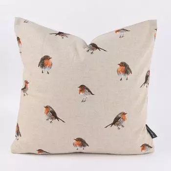 КРАСИВАЯ ЖИЗНЬ. Чехол на подушку Робин натуральный коричневый оранжевый 40х40см Schner-Leben