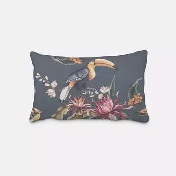 КРАСИВАЯ ЖИЗНЬ. Чехол на подушку с цифровым принтом цветов какаду, синий, красочный, размер 60x80см (ВxШ), размер 60x80см (ВxШ) Schner-Leben