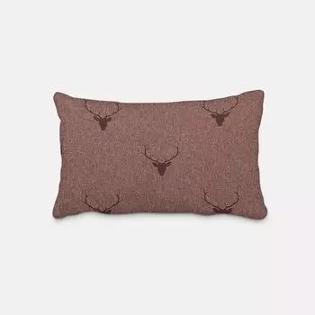 КРАСИВАЯ ЖИЗНЬ. Чехол на подушку с головой оленя, рога, красный, коричневый, темно-красный, размер 60x80 см (ВxШ), размер 60x80 см (ВxШ) Schner-Leben