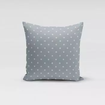 КРАСИВАЯ ЖИЗНЬ. Чехол на подушку с полной точкой в горошек, синий, белый, разные размеры, размер 70x70 см (ВxШ) 70x70 см (ВxШ) размер Schner-Leben