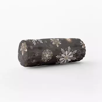 КРАСИВАЯ ЖИЗНЬ. Чехол на подушку Снежные кристаллы Liesse антрацит белое золото разные размеры размер 15x40см (xW) валик для шеи 15x40см (xW) размер валик для шеи Schner-Leben