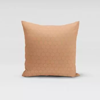 КРАСИВАЯ ЖИЗНЬ. Чехол на подушку сотовый шестигранник абрикосовый золотой металлик размер 80х80см (ВхШ) размер 80х80см (ВхШ) Schner-Leben