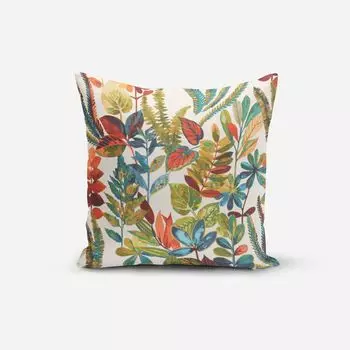 КРАСИВАЯ ЖИЗНЬ. Чехол на подушку Тонга Спайс, экзотические листья, растения, разноцветные, размер 80х80см (ВхШ), размер 80х80см (ВхШ) Schner-Leben