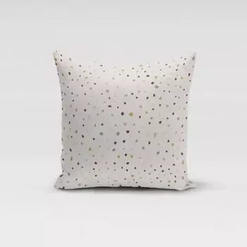 КРАСИВАЯ ЖИЗНЬ. Чехол на подушку в горошек белый мятный охра черный размер 80х80см (ВхШ) размер 80х80см (ВхШ) Schner-Leben