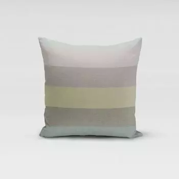 КРАСИВАЯ ЖИЗНЬ. Чехол на подушку в полоску 9,5см серый мятный бирюзовыйовый размер 70х70см (ВхШ) 70х70см (ВхШ) размер Schner-Leben