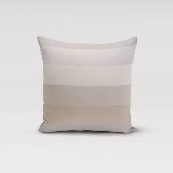 КРАСИВАЯ ЖИЗНЬ. Чехол на подушку в полоску 9,5см кремовый бежевый коричневый серый размер 70х70см (ВхШ) размер 70х70см (ВхШ) Schner-Leben