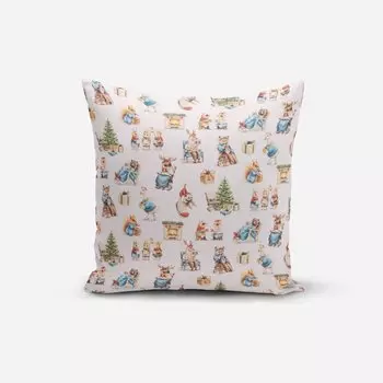 КРАСИВАЯ ЖИЗНЬ. Чехол на подушку XMAS ANIMALS Рождественские животные белый зеленый красный разные размеры размер 80x80см (ВxШ) размер 80x80см (ВxШ) Schner-Leben