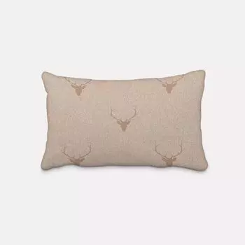 КРАСИВАЯ ЖИЗНЬ. Чехол на подушку жаккардовый голова оленя рога бежевый светло-коричневый размер 30х50см (ВхШ) размер 30х50см (ВхШ) Schner-Leben
