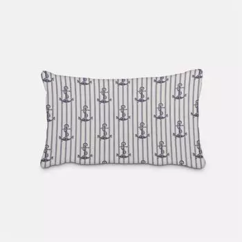 КРАСИВАЯ ЖИЗНЬ. Цифровая печать чехла на подушку. Полосы морского якоря белые bla размер 60х80см (ВхШ) размер 60х80см (ВхШ) Schner-Leben
