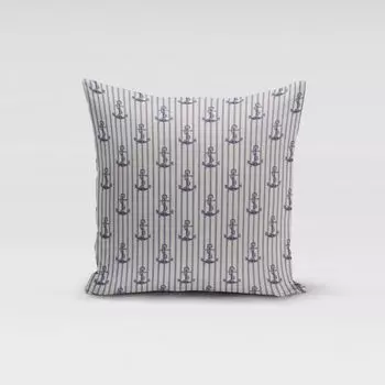 КРАСИВАЯ ЖИЗНЬ. Цифровая печать чехла на подушку. Полосы морского якоря белые bla размер 70х70см (ВхШ) 70х70см (ВхШ) размер Schner-Leben