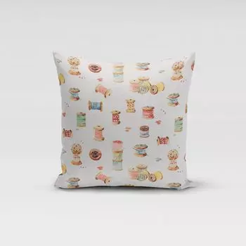 КРАСИВАЯ ЖИЗНЬ. Цифровая печать чехла на подушку. Швейные принадлежности экрю mul размер 80х80см (ВхШ) размер 80х80см (ВхШ) Schner-Leben