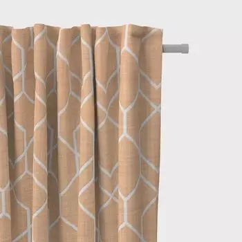 КРАСИВАЯ ЖИЗНЬ. Гардина листья и завитки серого цвета экрю 245см Schner-Leben, желтый