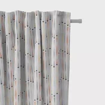 КРАСИВАЯ ЖИЗНЬ. Геом штор. Ретро шестиугольные синие, зеленые, белые подвесные люверсы 245 см. Schner-Leben, мультиколор