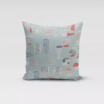 КРАСИВАЯ ЖИЗНЬ. Наволочка для сосудов, ваз, ретро-геом. мятно-белый разноцветный размер 80х80см (ВхШ) размер 80х80см (ВхШ) Schner-Leben