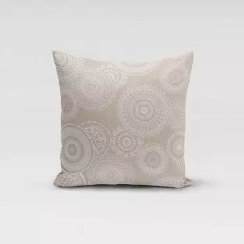 КРАСИВАЯ ЖИЗНЬ. Наволочка круги орнаменты натуральный белый разные размеры размер 70х70см (ВхШ) 70х70см (ВхШ) размер Schner-Leben