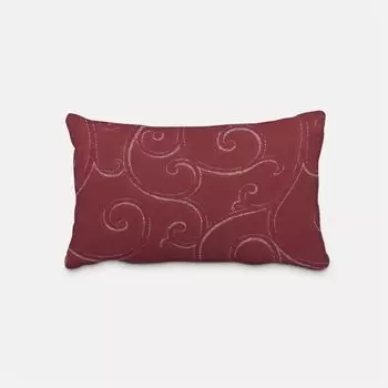КРАСИВАЯ ЖИЗНЬ. Наволочка с орнаментом, завитками, полиэстер, темно-красный, серебристый, размер 60x80см (ВxШ) Размер 60x80см (ВxШ) Schner-Leben