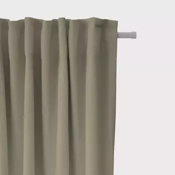 КРАСИВАЯ ЖИЗНЬ. Портьера листья трава прямоугольники мятно-зеленый 245см подвесные люверсы Schner-Leben