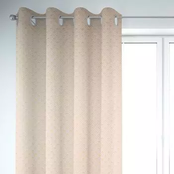 КРАСИВАЯ ЖИЗНЬ. Штора арт-деко с металлическими ромбами кремового золота 245см подвесная лента с присборенной петлей Schner-Leben, розовый