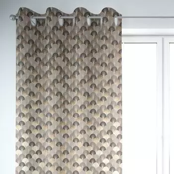 КРАСИВАЯ ЖИЗНЬ. Штора арт-деко веерный бант натуральный черный золотой 245см подвесная лента с присборенной петлей Schner-Leben