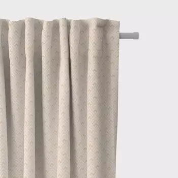 КРАСИВАЯ ЖИЗНЬ. Штора атласная с цветами лотоса серо-белая охра 245см подвесная присборенная лента-петля Schner-Leben, бежевый