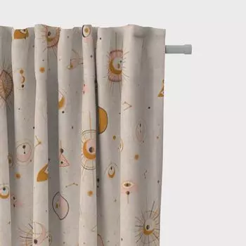 КРАСИВАЯ ЖИЗНЬ. Штора Bee Buzzing Bees Bumblebees натуральный желтый 245см подвесная лента с присборенной петлей Schner-Leben, бежевый