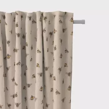 КРАСИВАЯ ЖИЗНЬ. Штора Bee Buzzing Bees Bumblebees натуральный желтый 245см подвесные люверсы Schner-Leben, бежевый