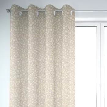 КРАСИВАЯ ЖИЗНЬ. Штора цветы ромашки розово-белая 245см подвесная присборенная лента-петля Schner-Leben