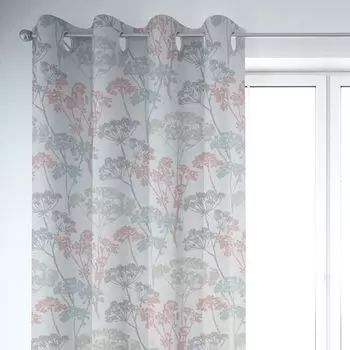 КРАСИВАЯ ЖИЗНЬ. Штора цветы травы серо-желтая 245см или желаемая длина с подвесными люверсами Schner-Leben, мультиколор