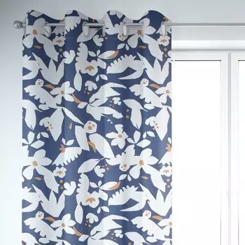 КРАСИВАЯ ЖИЗНЬ. Штора Fryett`s Birds birds бежевый серый мятно-горчичный 245c подвесная присборенная петлевая лента Schner-Leben, синий