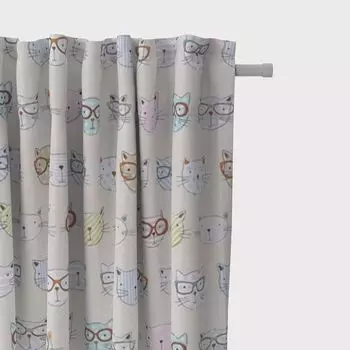 КРАСИВАЯ ЖИЗНЬ. Штора Fryett`s Cool Cats кошки натуральные 245см подвесные люверсы Schner-Leben, бежевый