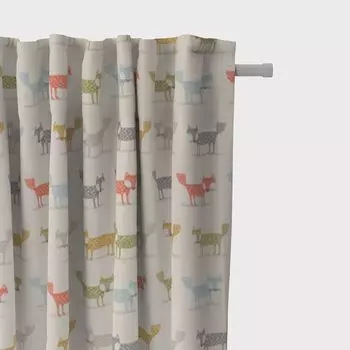 КРАСИВАЯ ЖИЗНЬ. Штора Fryett`s Foxy Foxes оранжевый желтый зеленый 245см подвесные люверсы Schner-Leben, бежевый