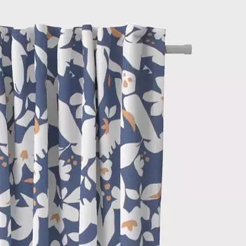 КРАСИВАЯ ЖИЗНЬ. Штора Этник Шик Этно Лоскутная натуральный серо-коричневый 24 подвеса с присборенной петлевой лентой Schner-Leben, синий