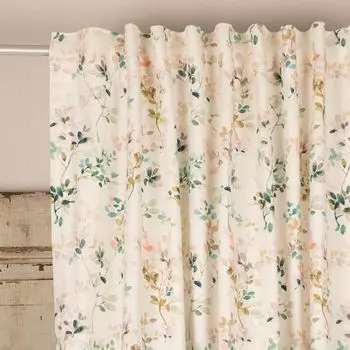 КРАСИВАЯ ЖИЗНЬ. Штора кремово-белая с кругами акварельный горошек пастельная 245см или желаемая длина с подвесными люверсами Schner-Leben, белый