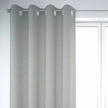 КРАСИВАЯ ЖИЗНЬ. Штора льняная однотонная розовая 245 см или желаемой длины с подвесными люверсами Schner-Leben, серый